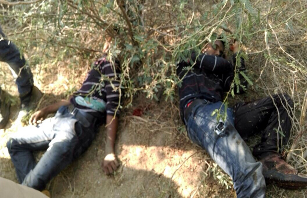 The two men suspected of attacking Home Guard Mahesh fatally were shot dead by the police in an encounter (Photo: Deccan Chronicle) The two men suspected of attacking Home Guard Mahesh fatally were shot dead by the police in an encounter (Photo: Deccan Chronicle)